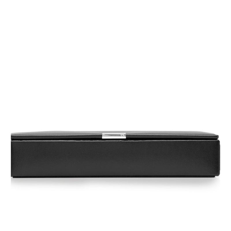 Wolf Designs WOLF Heritage 15-Piece Cufflink Box, Black - 15 Compartments - Faux Leather Exterior + Ultra-Suede Lining - Image 1